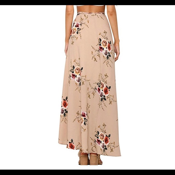 🆕 Boho Floral Tie Up Maxi Skirt - Picture 2 of 2